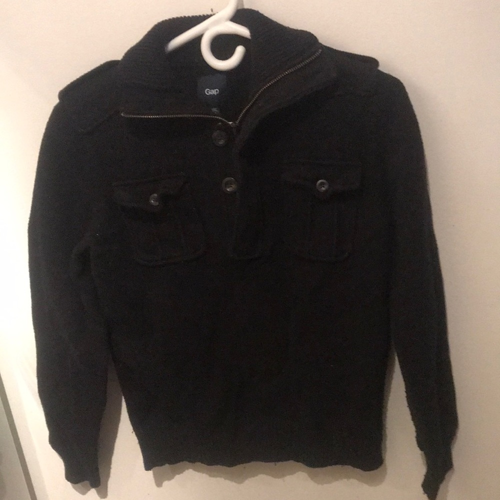 Vintage Gap Quarter Zip Utility Sweater with buttons and 2 front pockets classic
